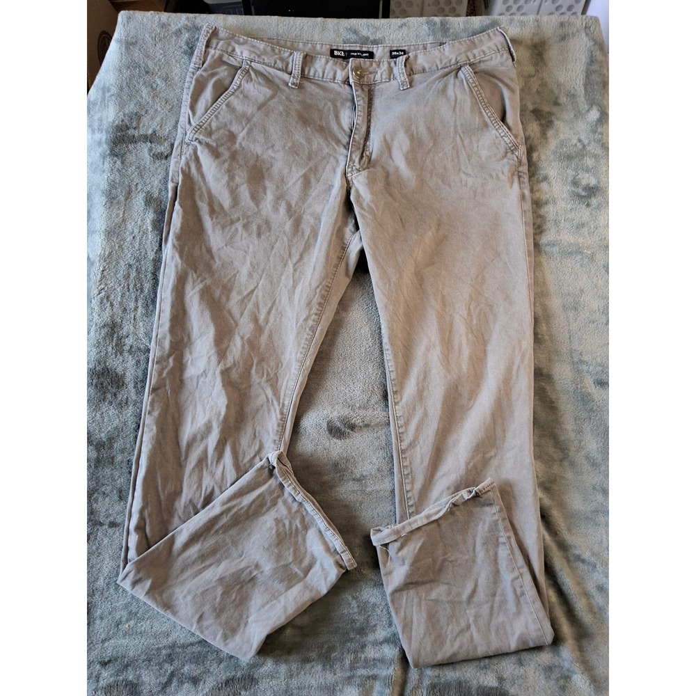 BKE Jake Straight Leg Chino Pants Mens 38x34 Gray Tan Taupe Casual Trousers